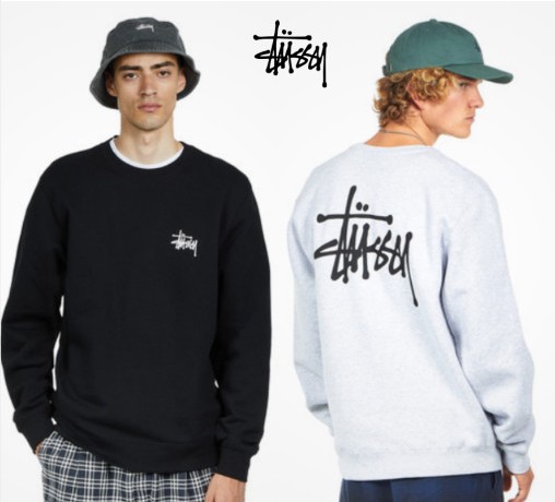 STUSSY 스투시 베이직 로고 크루 플리스 맨투맨 2color