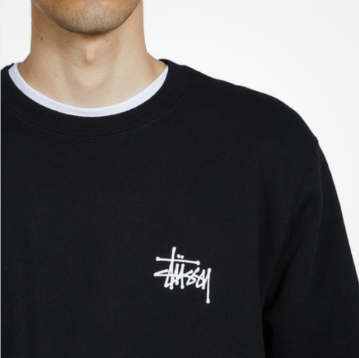 STUSSY 스투시 베이직 로고 크루 플리스 맨투맨 2color