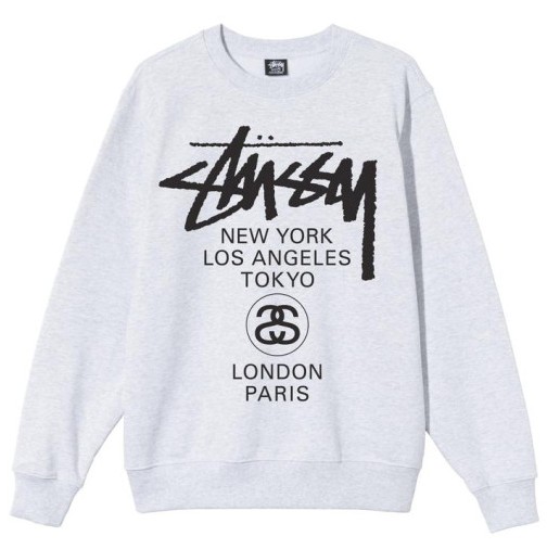 STUSSY 스투시 월드투어 티셔츠 남성 맨투맨 3color