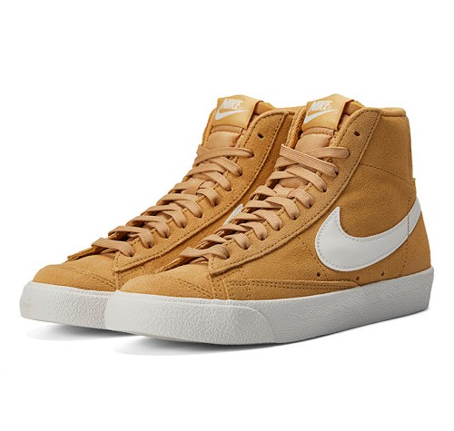 NIKE blazer suede 나이키 우먼스 블레이저 미드 77 스웨이드 하이탑 모카 머스타드 여성 운동화 스니커즈 DB5461-701