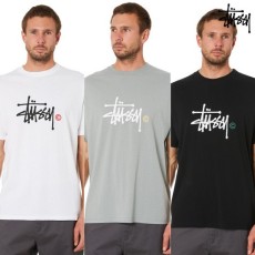 STUSSY 스투시 빅로고 인터내셔널 그래피티 프린팅 SS 남성 반팔 티셔츠 3color