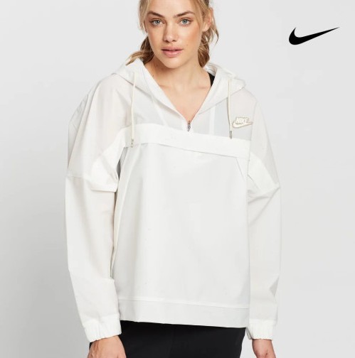 NIKE 나이키 여성 바람막이 하프 집업 어스 데이 아노락 자켓 DA7658-100