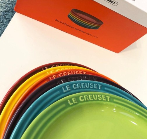 르쿠르제 LeCreuset 원형 접시세트 레인보우 컬렉션 6종 세트 그릇 접시