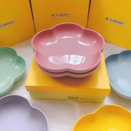 르쿠르제 LeCreuset 접시 세트 소르베 플라워 접시 디저트 플레이트 2P 5color