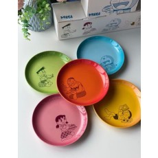 르쿠르제 LeCreuset 접시 세트 마카롱컬러 도라에몽 캐릭터 접시 그릇 5종 어린이 접시