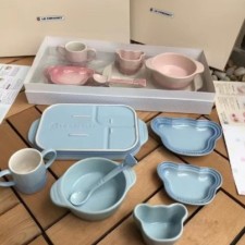 르쿠르제 LeCreuset 어린이 식기 마카롱컬러 베이비 아동 유아 식기 7종 2color