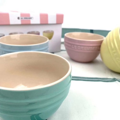 르쿠르제 LeCreuset 밥그릇 밥공기 국그릇 소르베 4종 세트 접시 그릇 마카롱 밥공기 미니볼 국그릇 그릇 세트