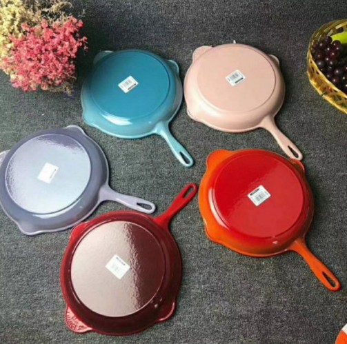 르쿠르제 LeCreuset 원형 후라이팬 스킬렛 후라이팬 무쇠 주물 프라이팬 스테이크 팬 그릴팬 26cm 5color