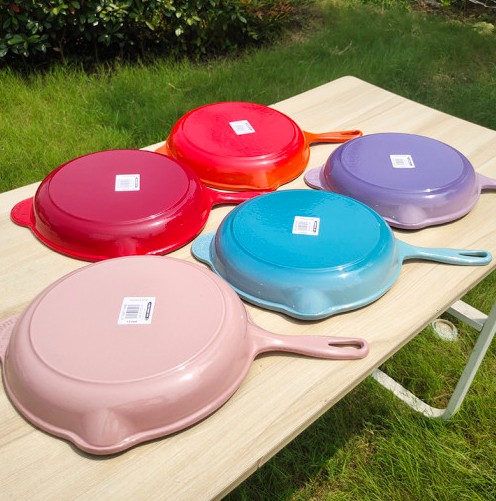 르쿠르제 LeCreuset 원형 후라이팬 스킬렛 후라이팬 무쇠 주물 프라이팬 스테이크 팬 그릴팬 26cm 5color