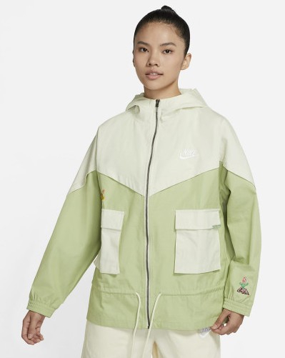 NIKE 나이키 여성 바람막이 자켓 윈드러너 우븐 후드집업 점퍼 그린 DM7909-093