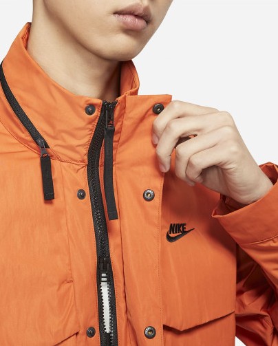 NIKE 나이키 남성 바람막이 자켓 스포츠웨어 M65 에센셜 후드집업 점퍼 오렌지 DC6771-893