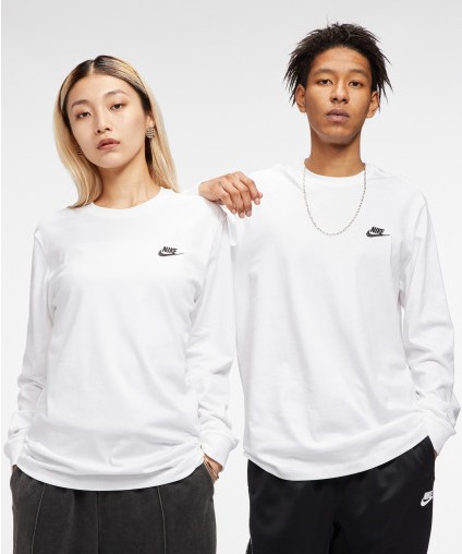 NIKE 나이키 기본 티셔츠 스포츠웨어 롱슬리브 남녀공용 긴팔 티셔츠 기본티 화이트 AR5194-100