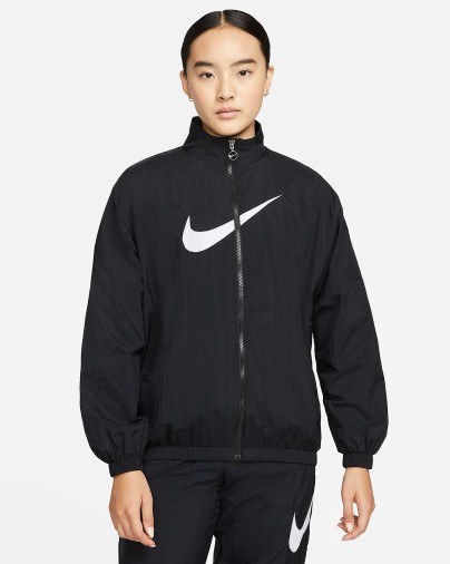 NIKE 나이키 여성 바람막이 에센셜 아노락 우븐 집업 자켓 점퍼 블랙 DM6182-010