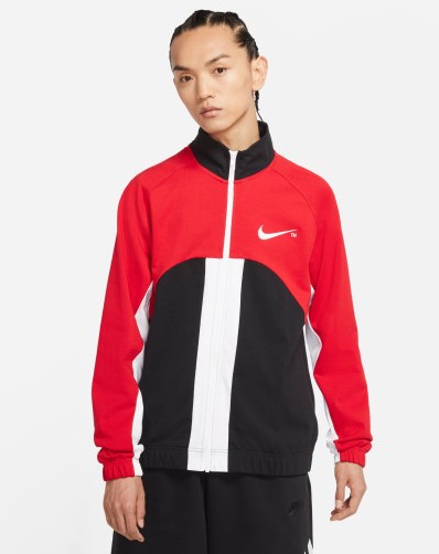 NIKE 나이키 남성 바람막이 점퍼 저지 nsw 스우시 윈드러너 남자 풀집업 니트 재킷 레드 DD5982-657