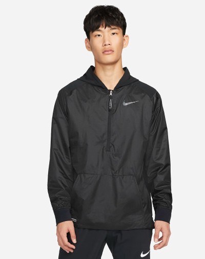 NIKE 나이키 남성 바람막이 점퍼 프로 반집업 트레이닝 운동복 남자 자켓 블랙 DM5537-326